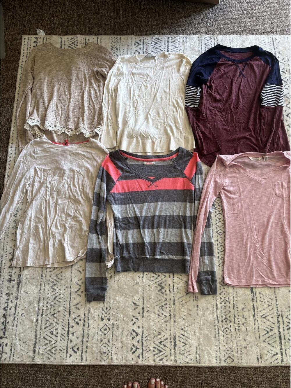 LOFT Beige Knit Pullover Sweater Size S